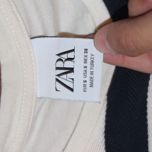 Zara Striped Short Sleeve Top Size Small - Picture 8 of 10